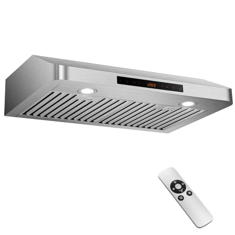 Campana extractora de 35.5/29.5 pulgadas para debajo del gabinete, 900 CFM, ventilación de cocina con 4 velocidades de ventilador