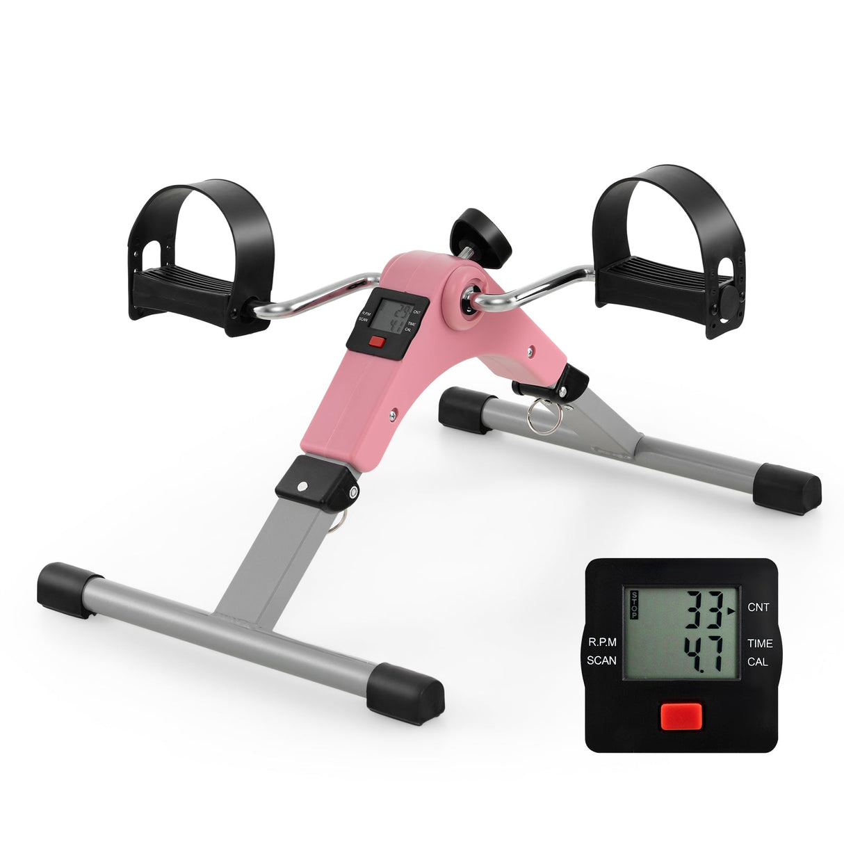 Bicicleta estática de pedales para debajo del escritorio con pantalla LCD para ejercitar piernas y brazos
