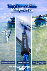 Cabo de amarre elástico de 7 a 14 pies, cabo de ancla, de Sandshark – Solución de amarre perfecta para barcos y motos acuáticas