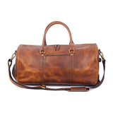 Maleta de cuero marrón claro con ruedas, 44L