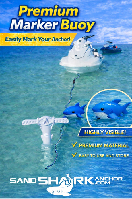 SandShark Anchor Shark-Shaped Floating Anchor Marker Buoy – High Visibility Anchor Marker for Boats, Jet Skis, PWC & Kayaks – Find Your Anchor, Prevent Accidental Hitting or Stepping on Anchors.