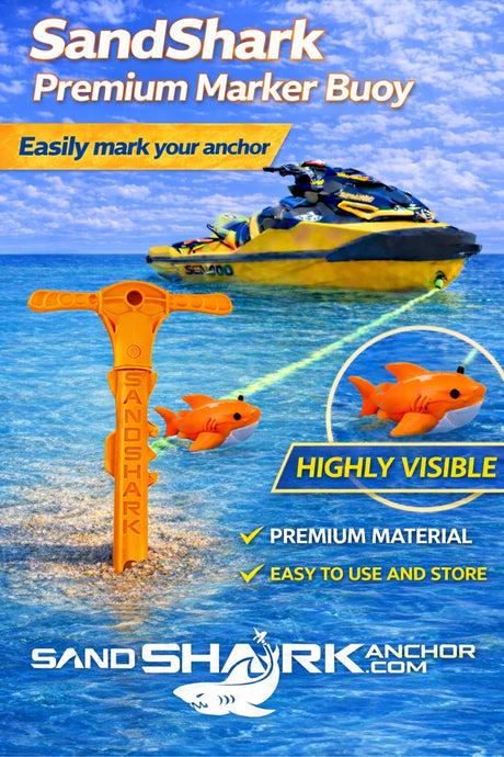 SandShark Anchor Shark-Shaped Floating Anchor Marker Buoy – High Visibility Anchor Marker for Boats, Jet Skis, PWC & Kayaks – Find Your Anchor, Prevent Accidental Hitting or Stepping on Anchors.