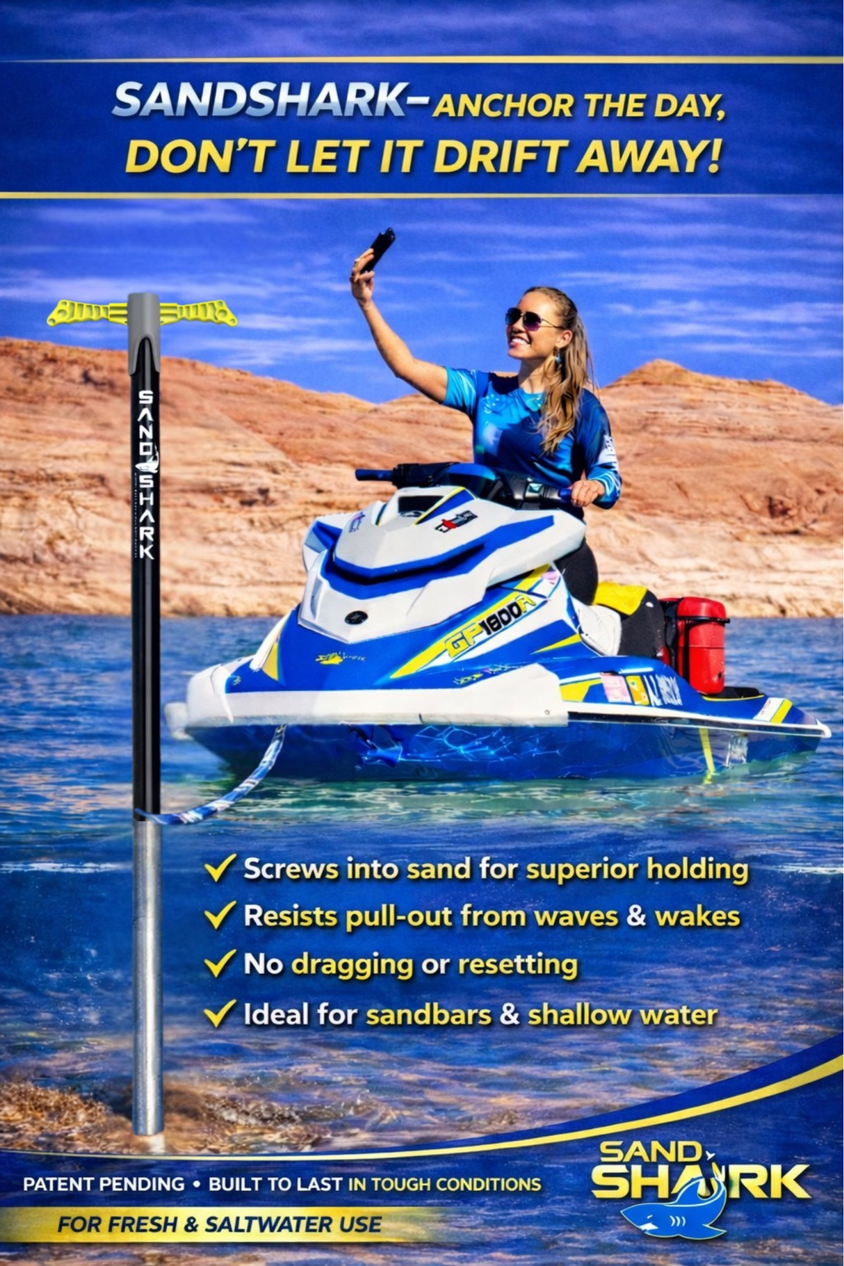 SuperSport 3.0 Anchor by SandShark - Adjusts 29"-48"