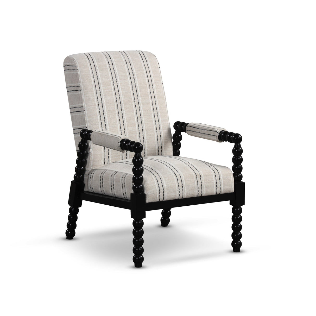 Sillón tapizado con estructura de madera de caucho para sala de estar - Beige