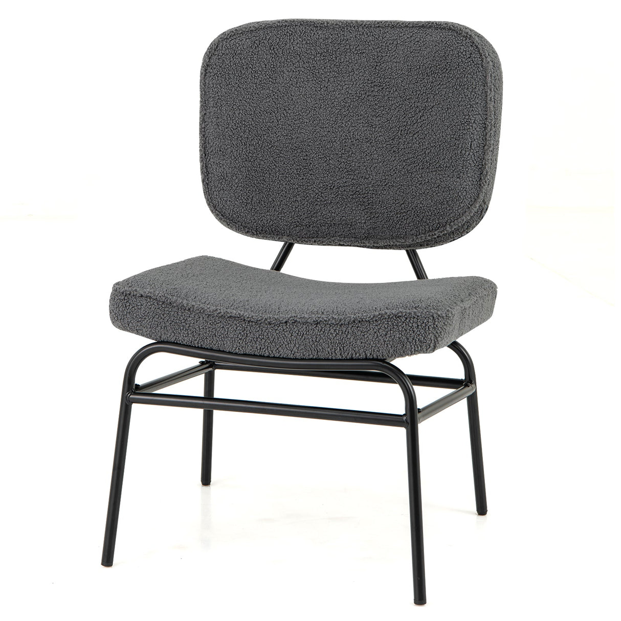 Upholstered Accent Chair Sherpa Reading Chair with Sponge Padding