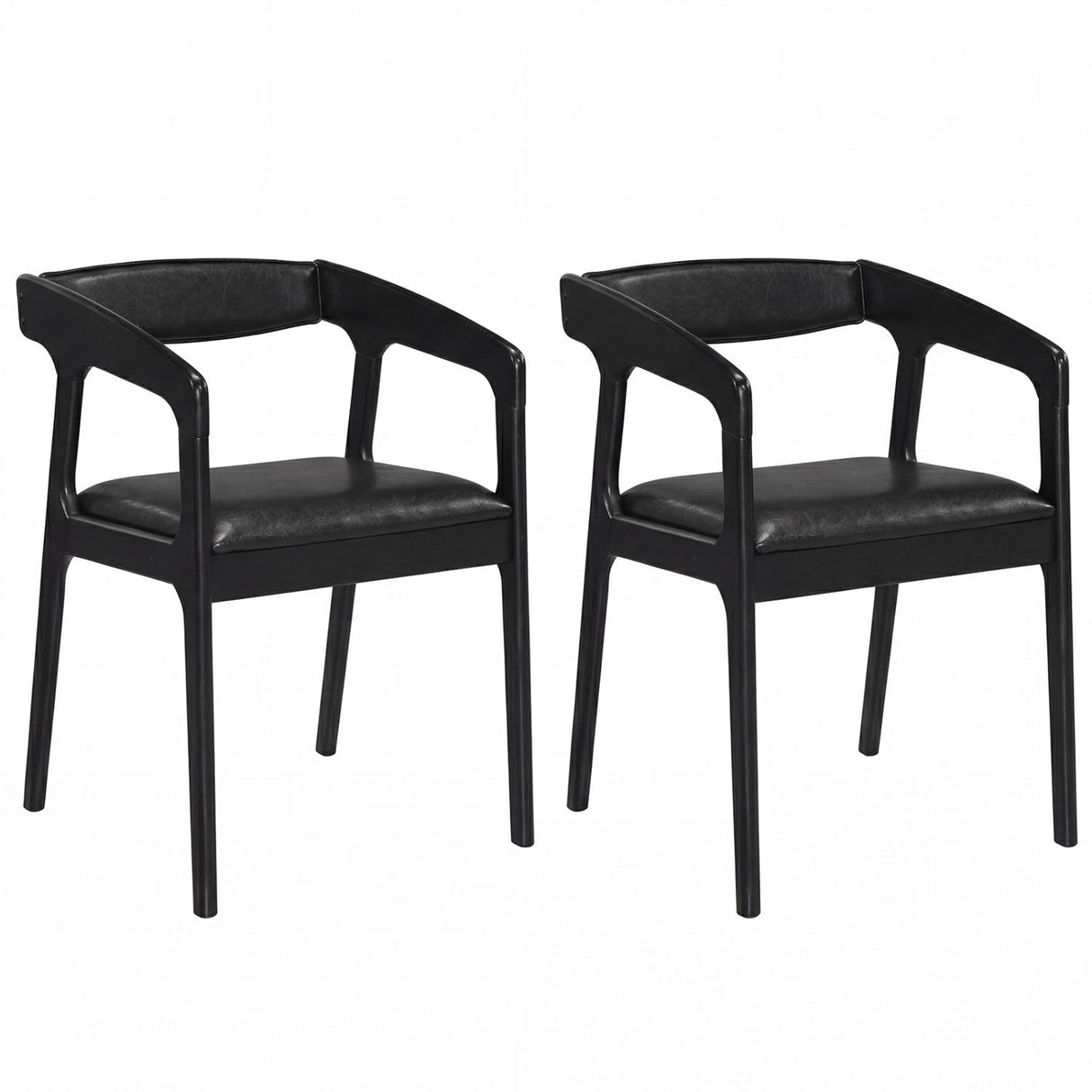 Juego de 2 sillones tapizados con respaldo cómodo y cojín acolchado - Marrón