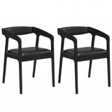 Juego de 2 sillones tapizados con respaldo cómodo y cojín acolchado - Marrón