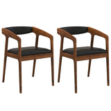 Juego de 2 sillones tapizados con respaldo cómodo y cojín acolchado - Marrón
