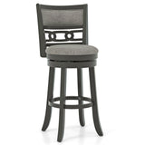 26" Counter Height Bar Chair with Wooden Frame Swivel Seat and Footrest for Pub Bar Restaurant