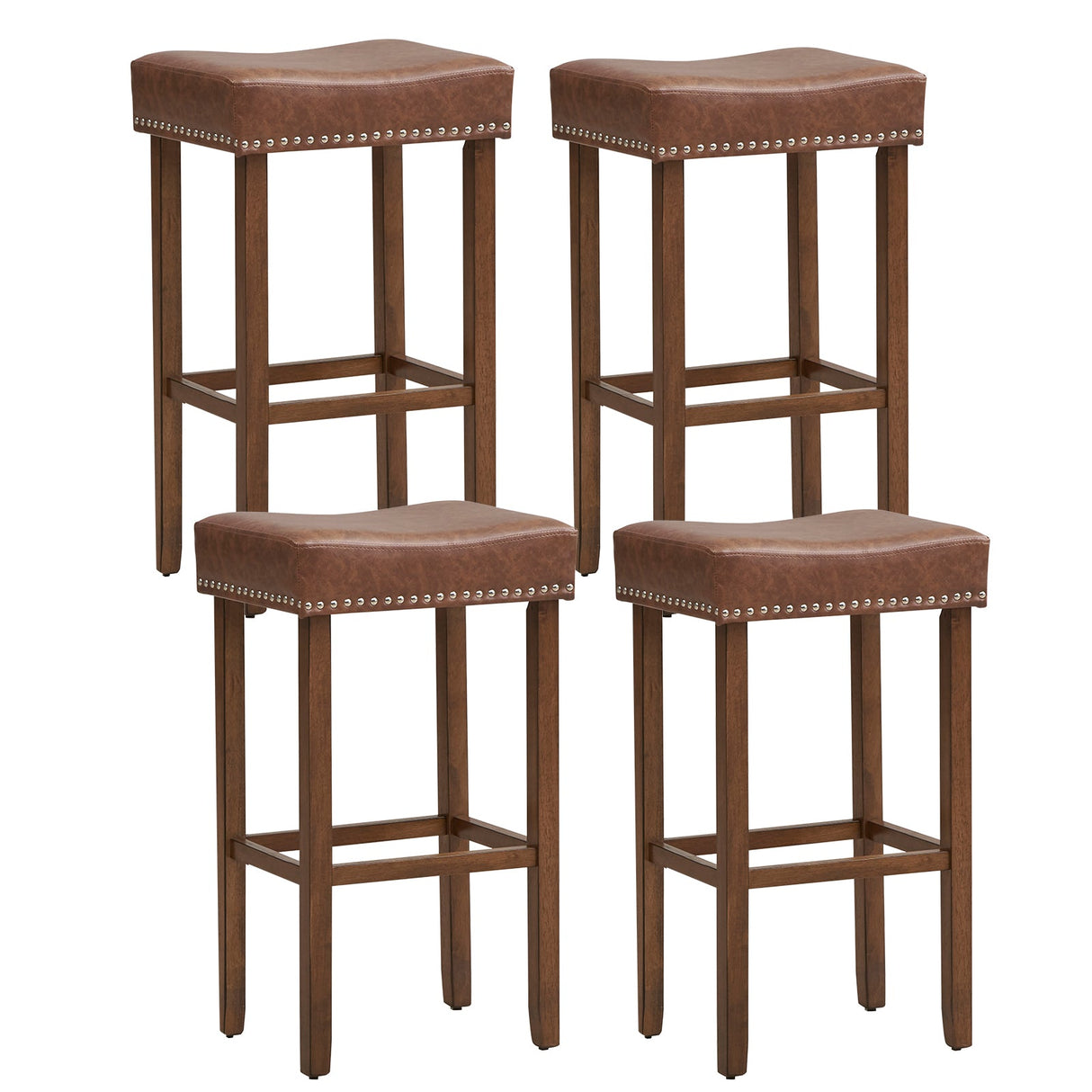 Taburetes de bar tapizados (juego de 2) con reposapiés para barra