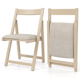 Folding Upholstered Dining Chair Set of 4 with Curved Backrest
