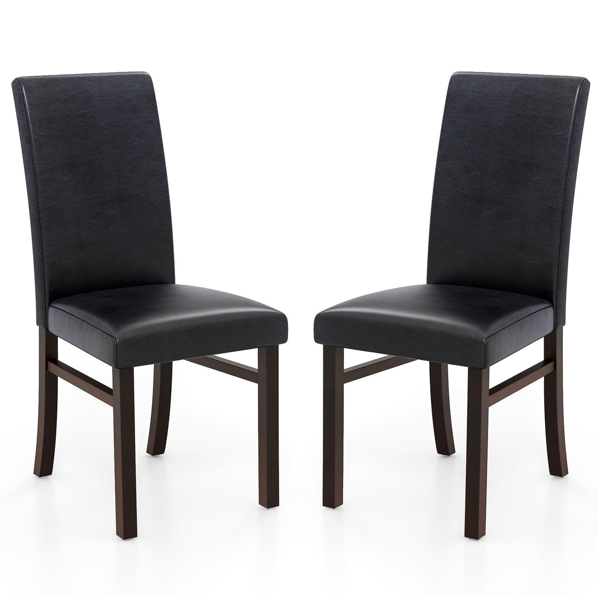 Sillas de comedor tapizadas (juego de 2) con patas de madera maciza de caucho