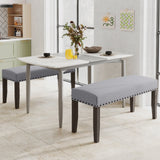 42.5 Inch Upholstered Entryway Bench End of Bed Bench-Gray