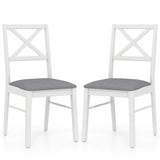 Upholstered Side Dining Chairs Set of 2 with Rubber Wood Frame