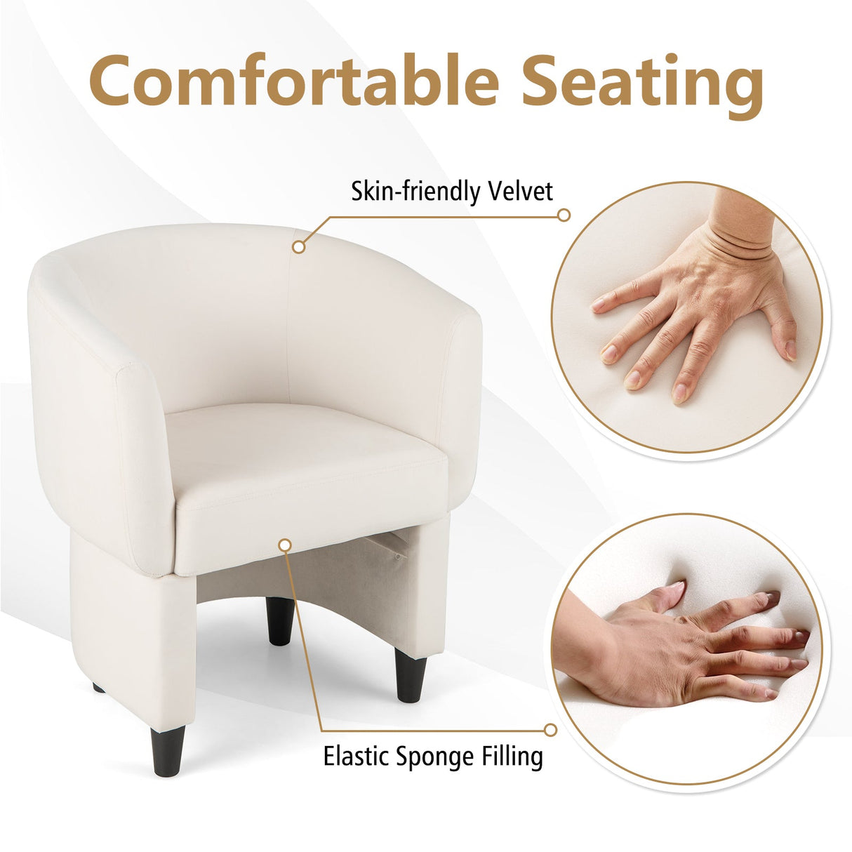Sillón de terciopelo tapizado con otomana