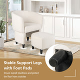 Sillón de terciopelo tapizado con otomana