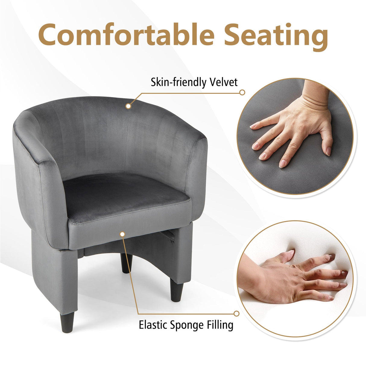Sillón de terciopelo tapizado con otomana