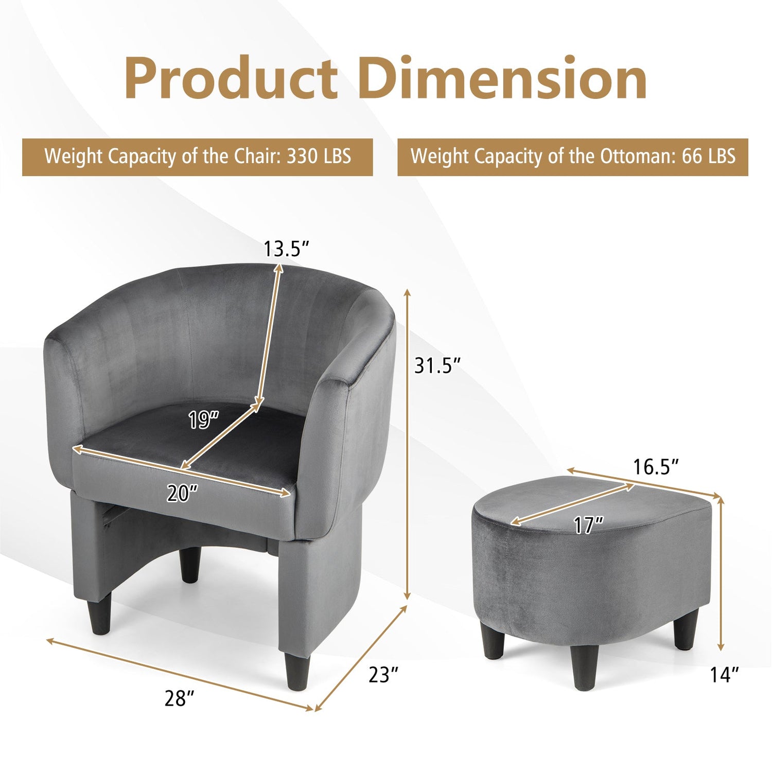 Sillón de terciopelo tapizado con otomana