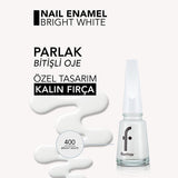 Flormar Nail Enamel - Bright White - Perfect for Nail Art Lovers | 0.33 fl. oz.