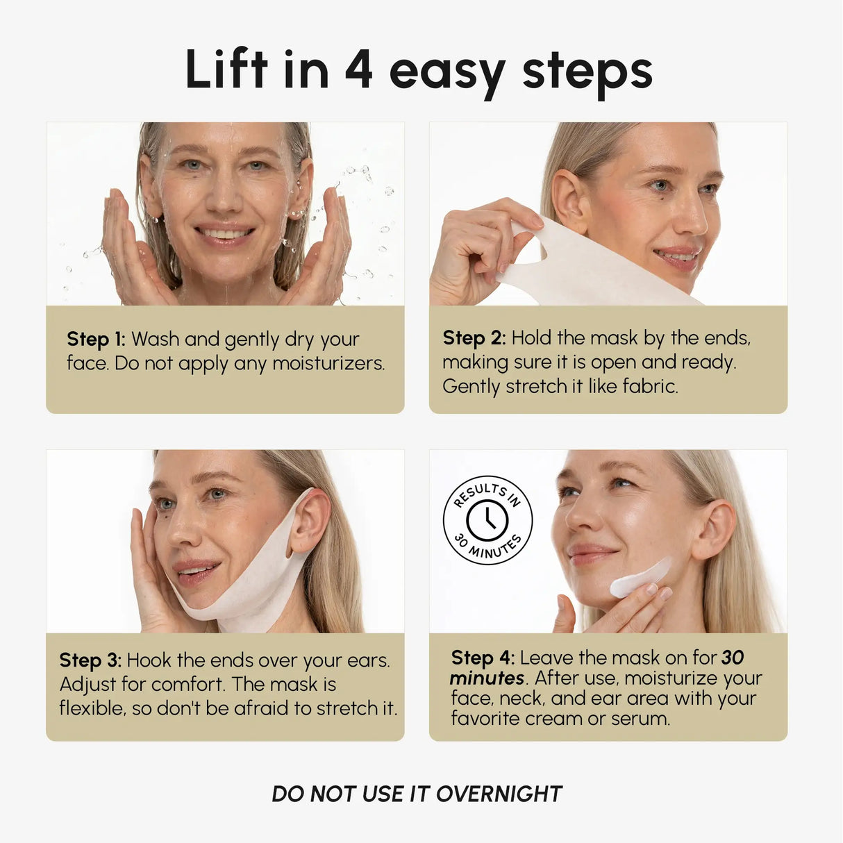 Mascarilla lifting facial V-Line oro 24K 20 unidades