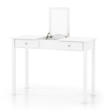Vanity Desk Makeup Dressing Table with Flip Top Mirror and Drawers-White