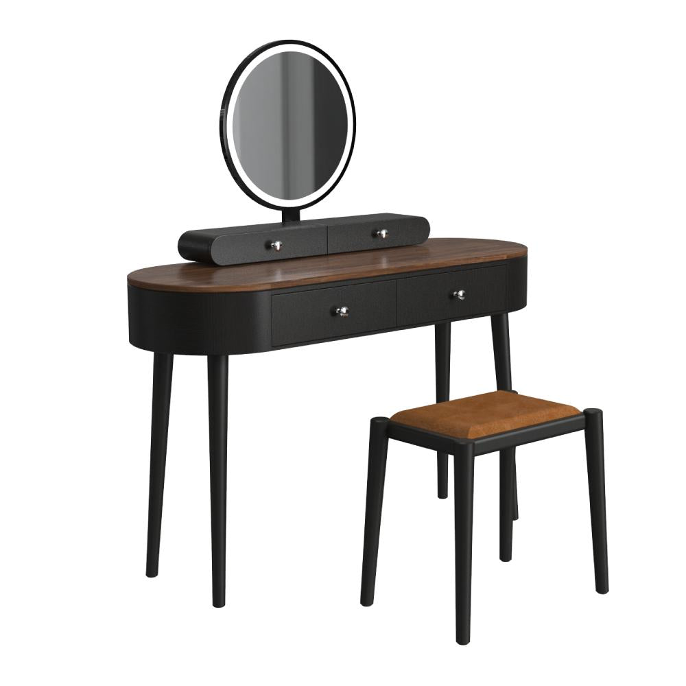 Tocador de Maquillaje con Espejo LED y 3 Cajones Espaciosos