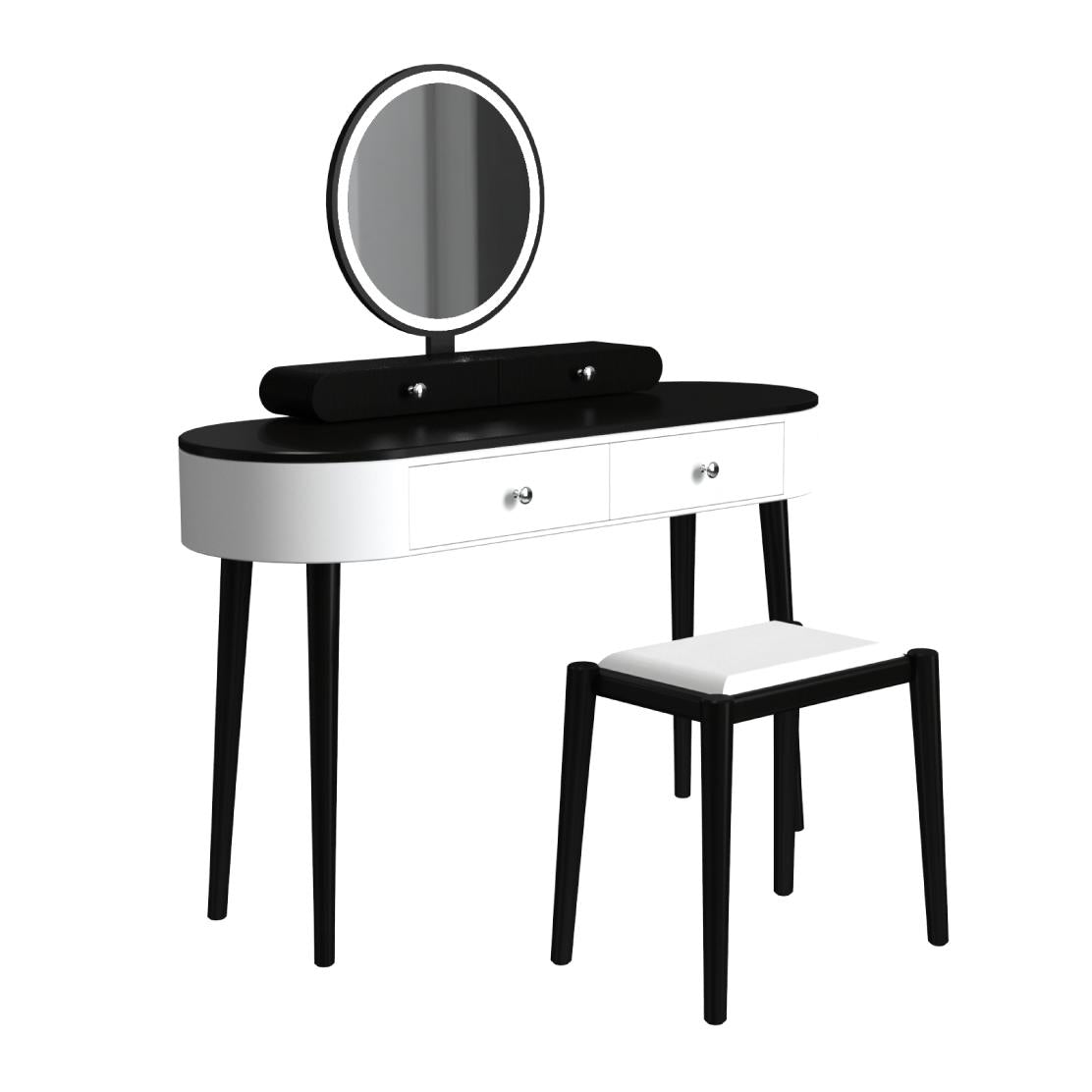 Tocador de Maquillaje con Espejo LED y 3 Cajones Espaciosos