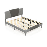 Base de cama tapizada de terciopelo Full/Queen/Twin con cabecero alto