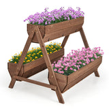 Huerto vertical elevado con 3 jardineras de madera