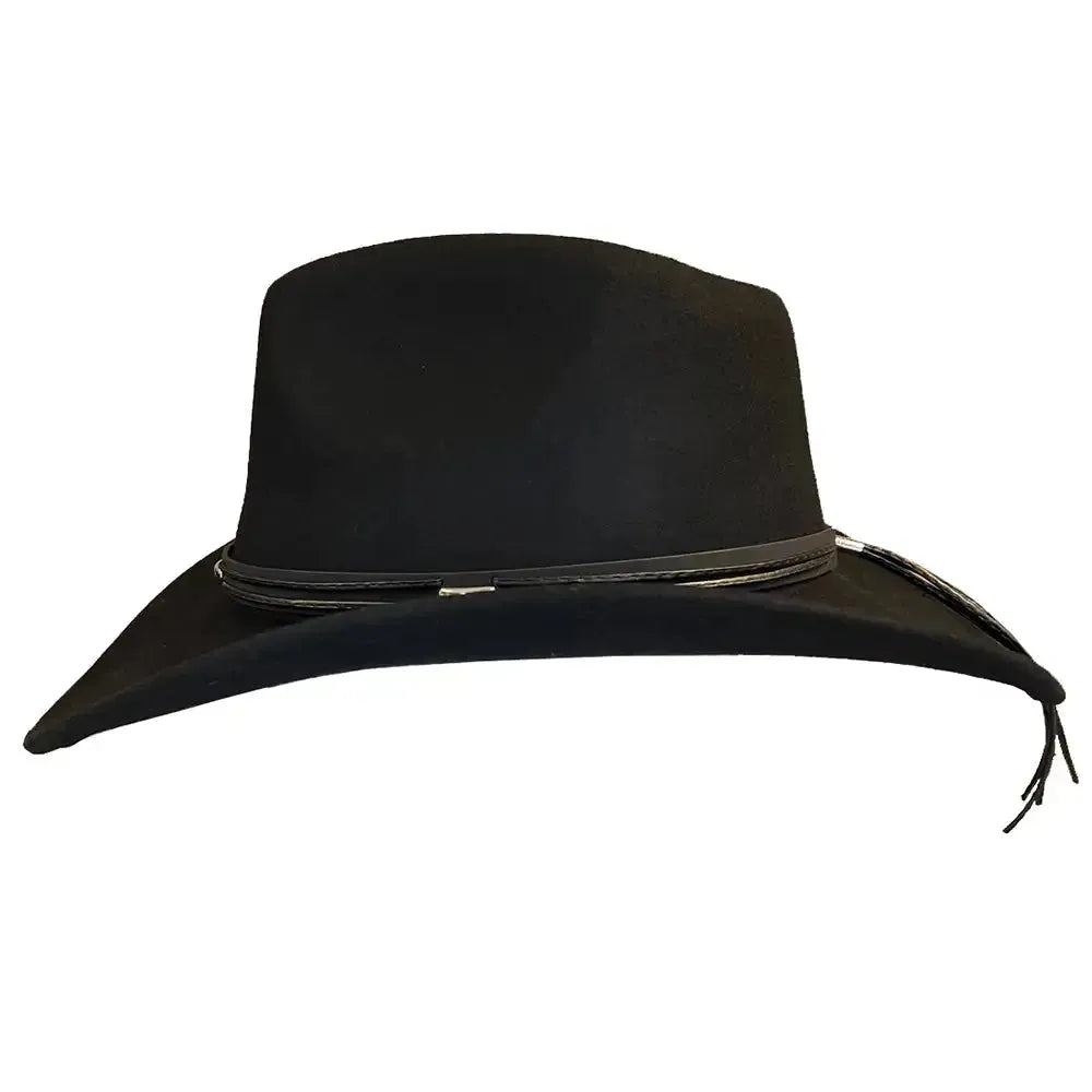 Deadwood Trading High Tail - Sombrero de vaquero de fieltro de lana suave y plegable