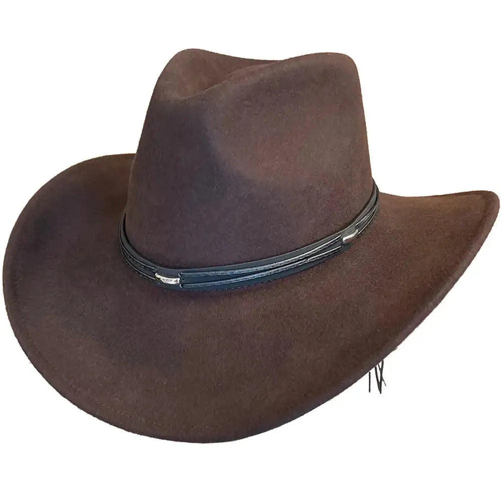 Deadwood Trading High Tail - Sombrero de vaquero de fieltro de lana suave y plegable