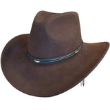 Deadwood Trading High Tail - Sombrero de vaquero de fieltro de lana suave y plegable