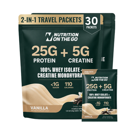 2-in-1 Whey Protein Isolate + Creatine Travel Packets