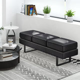 Waiting Room Bench Seating Long Bench with Metal Frame Leg