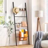 Soporte decorativo para mantas con 5 ganchos extraíbles, para apoyar en la pared