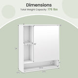 Wall Mounted Bathroom Cabinet with Mirror Single Door