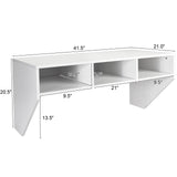 Mesa flotante de ordenador de pared con estante de almacenamiento - Blanco