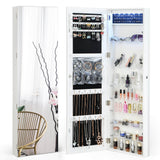 Wall Door Mounted Jewelry Armoire with Frameless LED Mirror