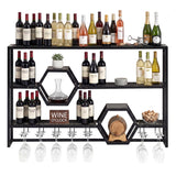 Botellero de pared de 47" con estantes flotantes grandes