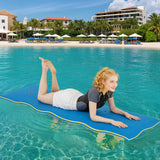 Colchoneta acuática de 7 x 2 pulgadas con cuerda de seguridad y diseño de almohada para lago y piscina - Azul