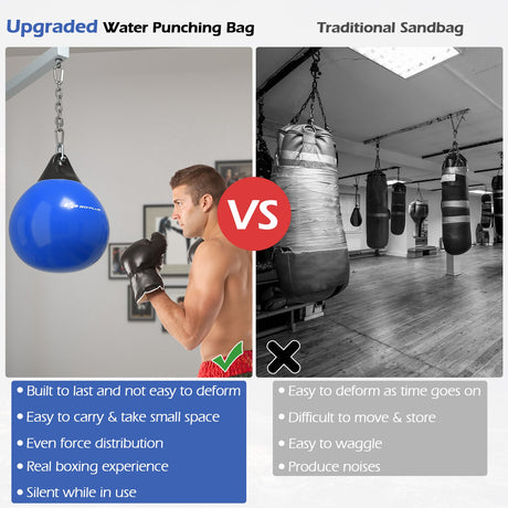 Saco de Boxeo de Agua de 21 Pulgadas con Cadena Metálica Ajustable
