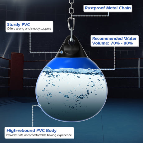 Saco de Boxeo de Agua de 21 Pulgadas con Cadena Metálica Ajustable
