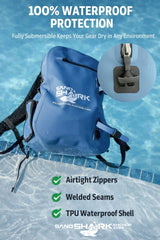 Mochila Impermeable SandShark 25L – Mochila Sumergible IP67 con Cremallera Hermética, Carcasa de TPU, Funda para Portátil – Bolsa Seca Impermeable para Navegación, Playa, Natación, Viajes y Deportes Acuáticos