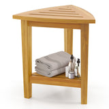 18 Inches Waterproof Shower Stool with Storage Shelf