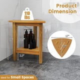 18 Inches Waterproof Shower Stool with Storage Shelf