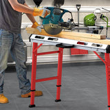 Mesa de soldar de 42 x 21 pulgadas con altura ajustable y 2 sargentos de barra - Plateada