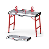 Mesa de soldar de 42 x 21 pulgadas con altura ajustable y 2 sargentos de barra - Plateada