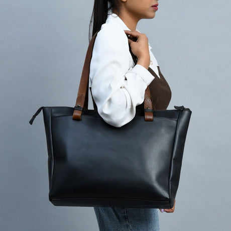 Bolso de mano Portland de cuero con cremallera