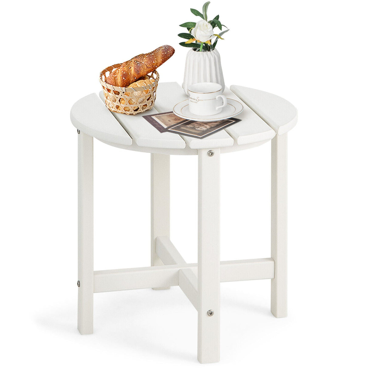 18 Inch Round Weather-Resistant Adirondack Side Table