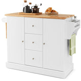 Carrito de isla de cocina móvil grande de 2 puertas con ruedas ocultas y 3 cajones